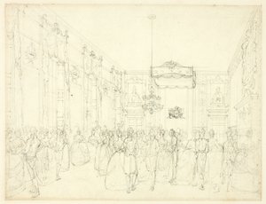 Study for Drawing Room, St. James, from Microcosm of London by Augustus Charles Pugin