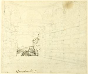 Study for Drury Lane Theater, from Microcosm of London by Augustus Charles Pugin