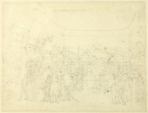 Study for Exhibition of Water Colored Drawings, Old Bond Street, from Microcosm of London by Augustus Charles Pugin