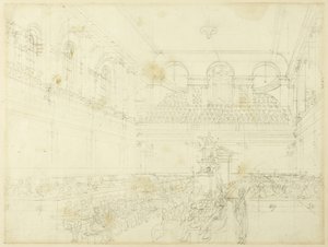 Study for Foundling Hospital, the Chapel, from Microcosm of London by Augustus Charles Pugin