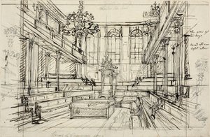 Study for House of Commons (from Microcosm of London) by Augustus Charles Pugin