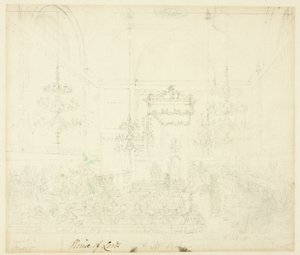 Study for House of Lords, from Microcosm of London by Augustus Charles Pugin