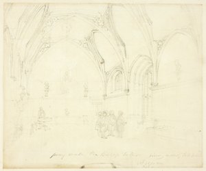 Study for Lambeth Palace, from Microcosm of London by Augustus Charles Pugin