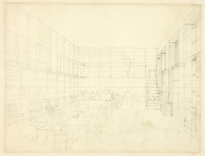 Study for Royal Institution, Albemarle Street, from Microcosm of London by Augustus Charles Pugin
