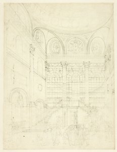 Study for Session House, Clerkenwell (from Microcosm of London) by Augustus Charles Pugin