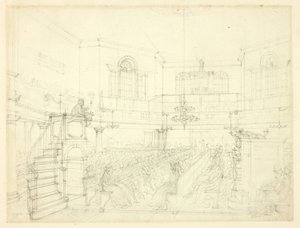 Study for The Magdalen Chapel, from Microcosm of London by Augustus Charles Pugin