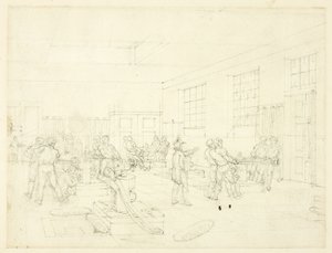 Study for The Mint, from Microcosm of London by Augustus Charles Pugin