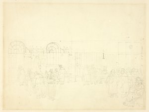 Study for Watch House, St. Mary Le Bone, from Microcosm of London by Augustus Charles Pugin