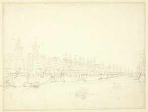Study for West India Docks by Augustus Charles Pugin