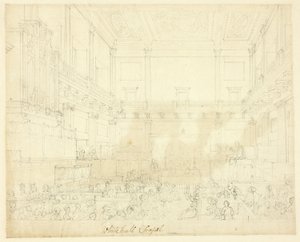 Study for Whitehall Chapel, from Microcosm of London by Augustus Charles Pugin