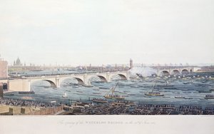 The Opening of the Waterloo Bridge on the 18th of June, 1817 by Augustus Charles Pugin