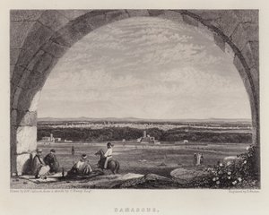 Damascus (colour litho) by Augustus Wall (after) Callcott