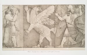 Bas-Reliefs at an Entrance to a Small Temple at Nimroud [Calah], 1853 by Austen Henry Layard