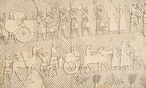 Detail (Captives and Spoil from the City of Lachich), illustration from Monuments of Nineveh, 1858
