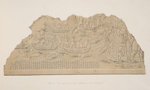 The conquest of a tribe inhabiting a marsh, from Monuments of Nineveh by Austen Henry Layard