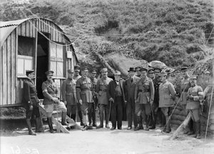 Georges Benjamin Clemenceau, the French Premier, visiting the 4th Division, a once only visit to the Australian front, 7 July 1918