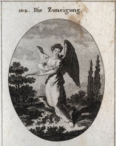 Allegory of Affection or Kindness. His attribute is the lizard, symbol of his kindness and natural affection for men. Engraving in 