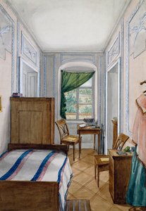 Biedermeier Style Small Room, Watercolor by Austrian School