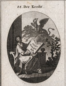 Credit Allegory Holding a Book with the Inscription 