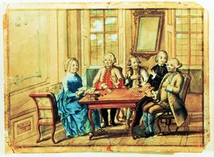 Empress Maria Teresa of Austria playing cards with Field Marshall Karoly Batthyany, Nadasky and Field Marshall Leopold Joseph, Count von Daun, 1751 by Austrian School