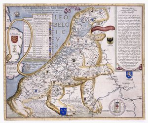 Leo Belgicus, Showing the Low Countries in the Shape of a Lion, 1586 by Austrian School