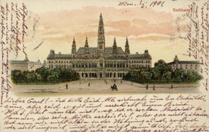 Postcard Depicting the Town Hall in Vienna by Austrian School