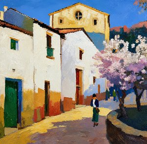 Blossoming Village Street by Avanesova Elena