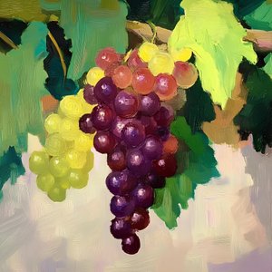 Colorful Grape Still Life by Avanesova Elena