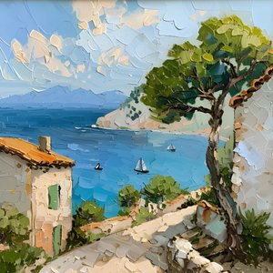 Idyllic Mediterranean Village by Avanesova Elena