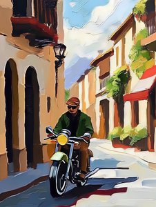 Motorcycle Street Ride by Avanesova Elena