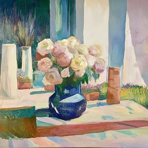 Sunlit Window Flowers by Avanesova Elena