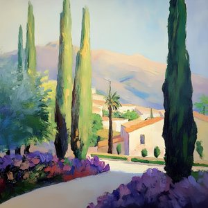 Sunny Mediterranean Village by Avanesova Elena