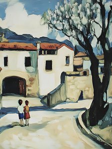 Village Children Stroll by Avanesova Elena
