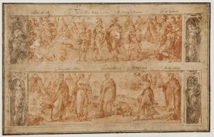 Two Friezes, One Above the Other, with Scenes from the Early History of Rome by Avanzino Nucci