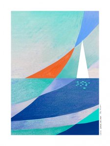 Geometric Ocean Sailboat by Awol Art Alex