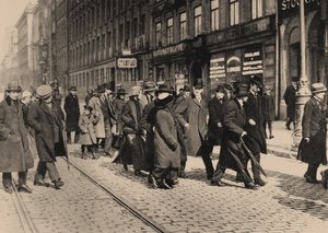 Lenin in Stockholm with Ture Nerman and Carl Lindhagen on 13 April 1917, 1917 by Axel Malmström
