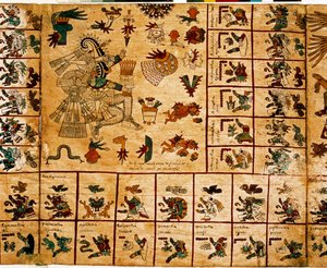 Representation of Aztec Deities and Calendar Boxes (Codex Borbonicus) by Aztec
