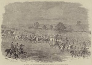 The Volunteer Review, Her Majesty and Staff Passing Along the Lines by B. Clayton