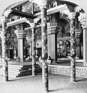 The Mahratta Durbar Hall, Palace of the Princess of Tanjore, Tanjore Thanjavur, India, 1901