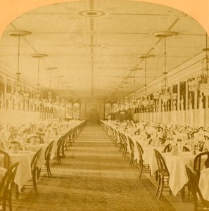 Dining Hall, Grand Union Hotel, Saratoga, Largest Dining Hall in the World by B. W. Kilburn