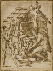 First Family Before a Shelter by Baccio Bandinelli
