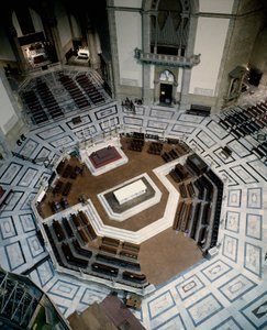 View of the octagonal marble choir made by Baccio Bandinelli inside the Cathedral of Florence by Baccio Bandinelli