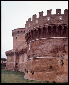 Medieval art: view of the castle of Pope Julius II realized by architect Baccio Pontelli, Gregoriopoli by Baccio Pontelli