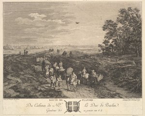 Flanders Road Route de Flandre after a painting in the collection of the Duc de Praslin by Balthasar Anton Dunker