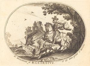 Saint George and the Dragon by Balthasar Moncornet