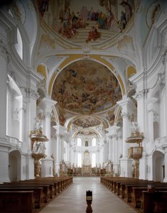 Internal view of the monastery church by architect Johann Balthasar Neumann by Balthasar Neumann
