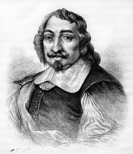 Samuel de Champlain, French explorer and colonizer. Engraving from 1830 after a portrait by Moncornet. by Balthazar Moncornet