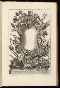 Cartouche with Owl, Book of Irregular Cartouches by Balthazar Sigismond Setlezky