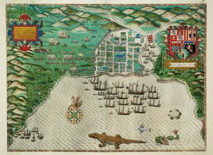 Map of Santo Domingo by Baptista Boazio