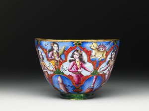 Lidded Bowl, Saucer and Spoon with Astrological Decoration